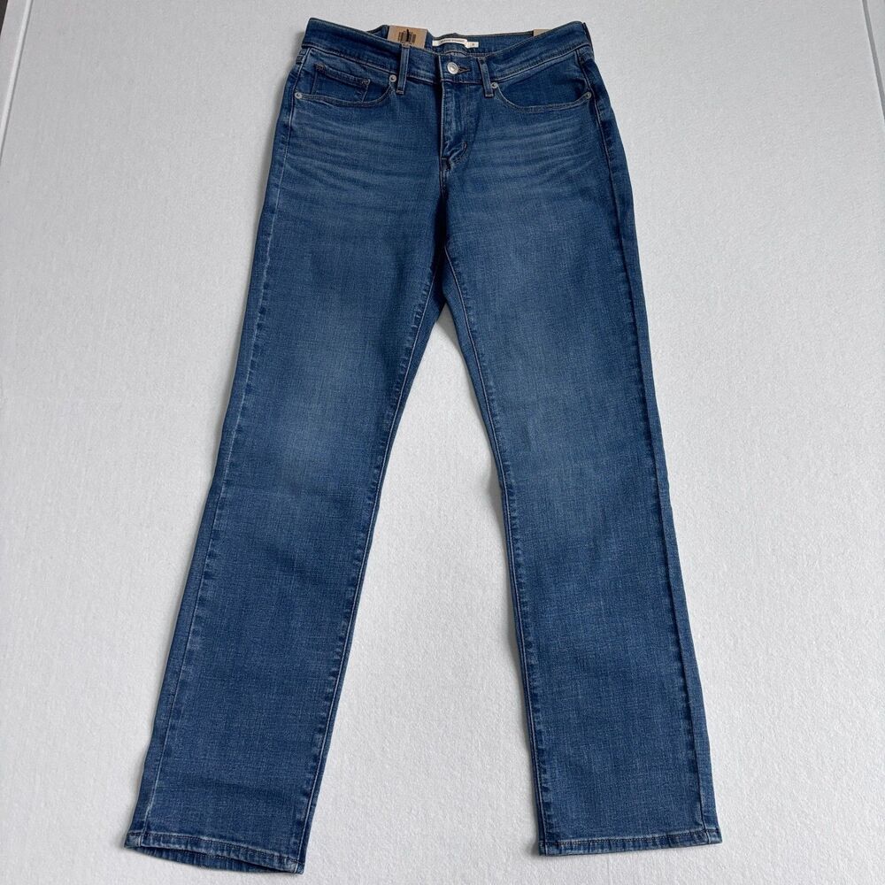 Levi's Classic Straight Jeans Womens 6L Medium Wash Mid Rise Stretch Western NWT